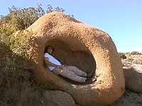 Sid in a rock