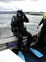 Sid about to tip overboard