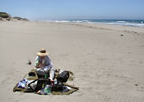 On a beach