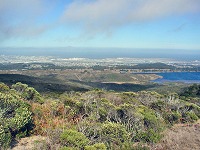 Pohled na SFO ze Sweeney Ridge