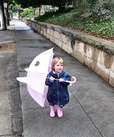 Kitty Lisa with her umbrella