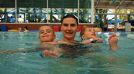 Family swimming