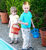 Egg hunt in our back yard Egg hunt in our back yard