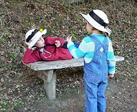 Kids and acorns Kids and acorns