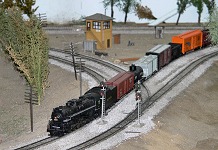 A steam engine at the connector of two main lines A steam engine at the connector of two main lines