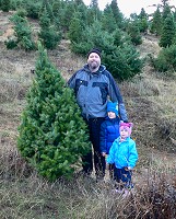 Family picking the Christmas tree