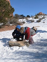 Kids playing in snow