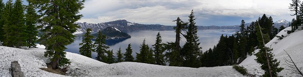 Crater Lake at the end of May Crater Lake at the end of May