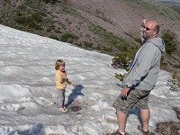 Lisa and Hippo in a snowball fight on 3rd of July Lisa and Hippo in a snowball fight on 3rd of July