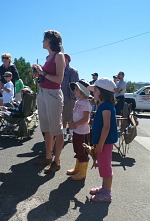 Girls watching the parade.