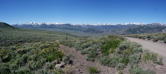 A mountain range ahead of us.