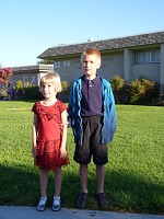 Children in front of their school Children in front of their school