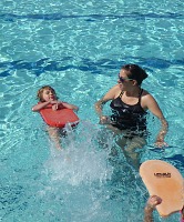 Lisa with a float pad.