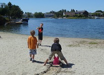 Boys were building a highway.