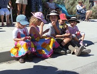 Waiting for the parade. Waiting for the parade.