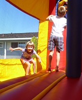 There could not be a neighborhood party without a jumping castle. There could not be a neighborhood party without a jumping castle.