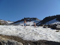 The snow banks were amazingly warm. The snow banks were amazingly warm.