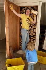 Last log — the wood storage is full!