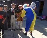 Harry Potter and a clown.