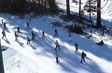 Skiing (marching) band.