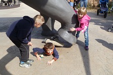 Rescuing Luke from under a mammoth's foot.