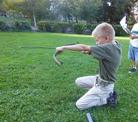 Toma took fancy in archery.