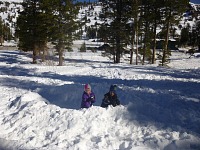 A foxhole behind the "cottage".