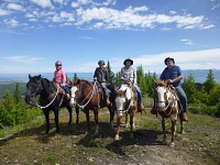 Whole family on a horse back ride at Artemis Acres in Montana. Whole family on a horse back ride at Artemis Acres in Montana.