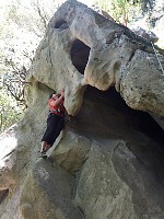 A route with a stalagtite looks rather impressive. A route with a stalagtite looks rather impressive.