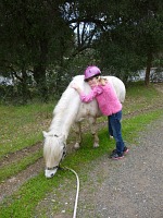 Lisa leaning on Sugar Baby. Lisa leaning on Sugar Baby.