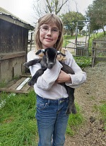 Lisa and Comet the goat. Lisa and Comet the goat.