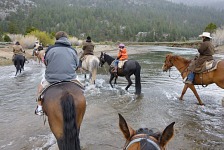 Oblíbená taškařice v brodu přes Walker River.