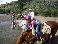 Lisa and Sid at a ford across Walker River.