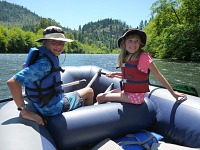 Tom and Lisa rafting on Rogue River.