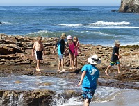 Children aren't crazy to enter the icy water.