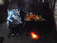 A view to one of the stalls of the Spooky Barn.