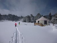 Heading for lunch at the yurt. Heading for lunch at the yurt.
