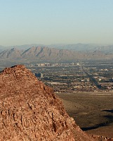 From the top of Red Rock, one can observe Charleston Boulevard
cutting through many miles of Las Vegas, Nevada. From the top of Red Rock, one can observe Charleston Boulevard
cutting through many miles of Las Vegas, Nevada.