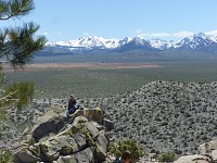 Tom at a viewpoint to Panum Crater.