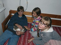 A kitten joined our children at the cottage. A kitten joined our children at the cottage.