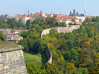 A view from Vyšehrad battlements. A view from Vyšehrad battlements.