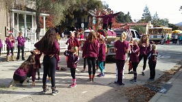 ...girls discussing and practicing moves.