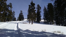 Groomed ridge road above Kirkwood.