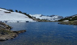 A view across a nameless pond towards northern slopes of White Mountain. A view across a nameless pond towards northern slopes of White Mountain.