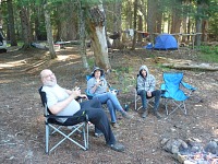 Taking it easy at a campsite. Taking it easy at a campsite.