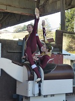 Girls had presented their team freestyle only on a barrel. Girls had presented their team freestyle only on a barrel.