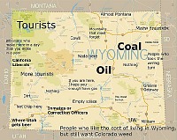 Pomocná mapa pro ty, co se nevyznají ve Wyomingu.