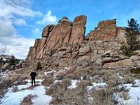 Sid on a trail around Turtle Rock. Sid on a trail around Turtle Rock.