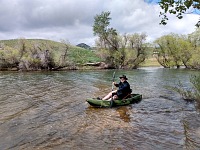 Sid, too, checked out the kayak. Sid, too, checked out the kayak.