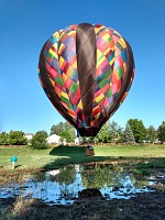 Chasing ballons has its challenges — e.g. a swamp. Chasing ballons has its challenges — e.g. a swamp.